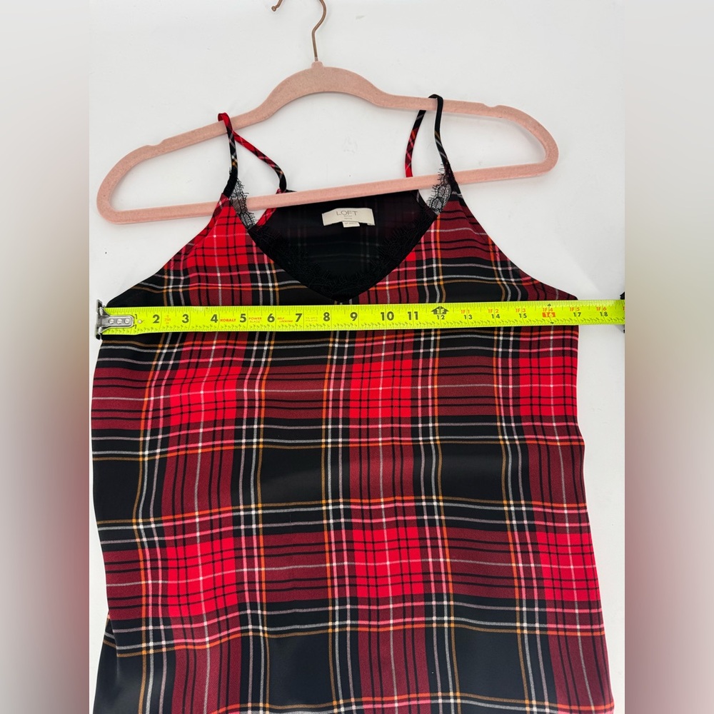 LOFT Red and Black Plaid Tank Top - Picture 4 of 11